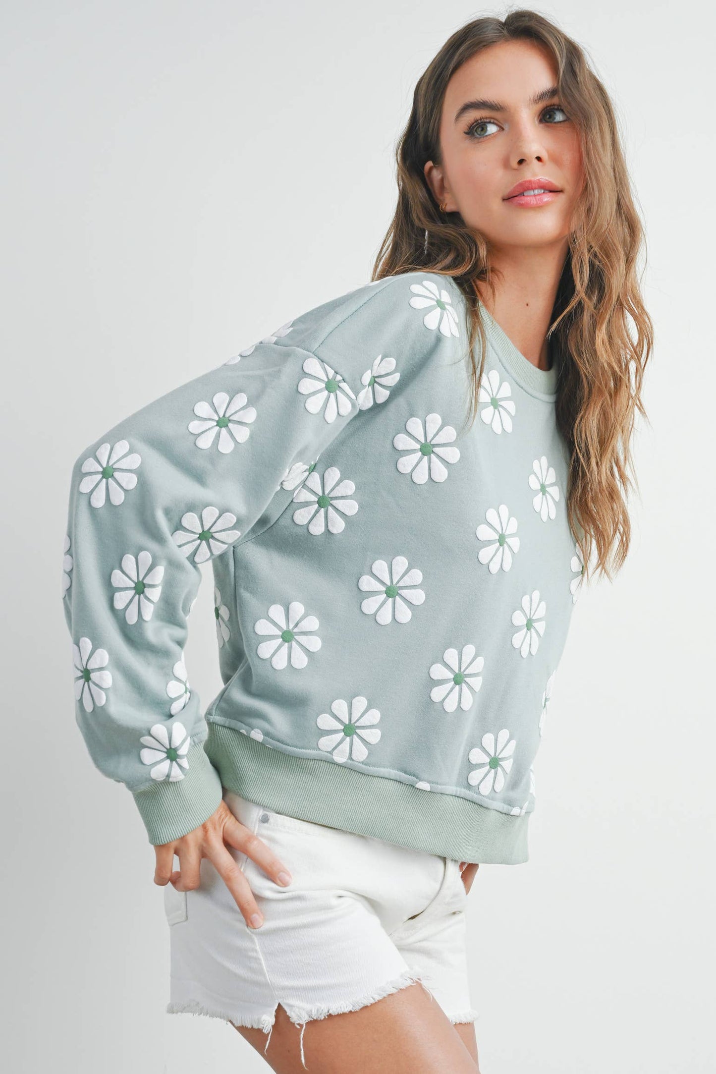 Daisy Round Neck Sweatshirt