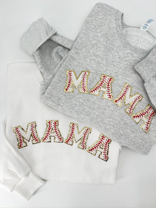 MAMA Baseball Patch Sweatshirt/Tshirt