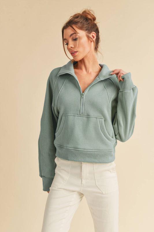 Dove Funnel Neck Half Zip