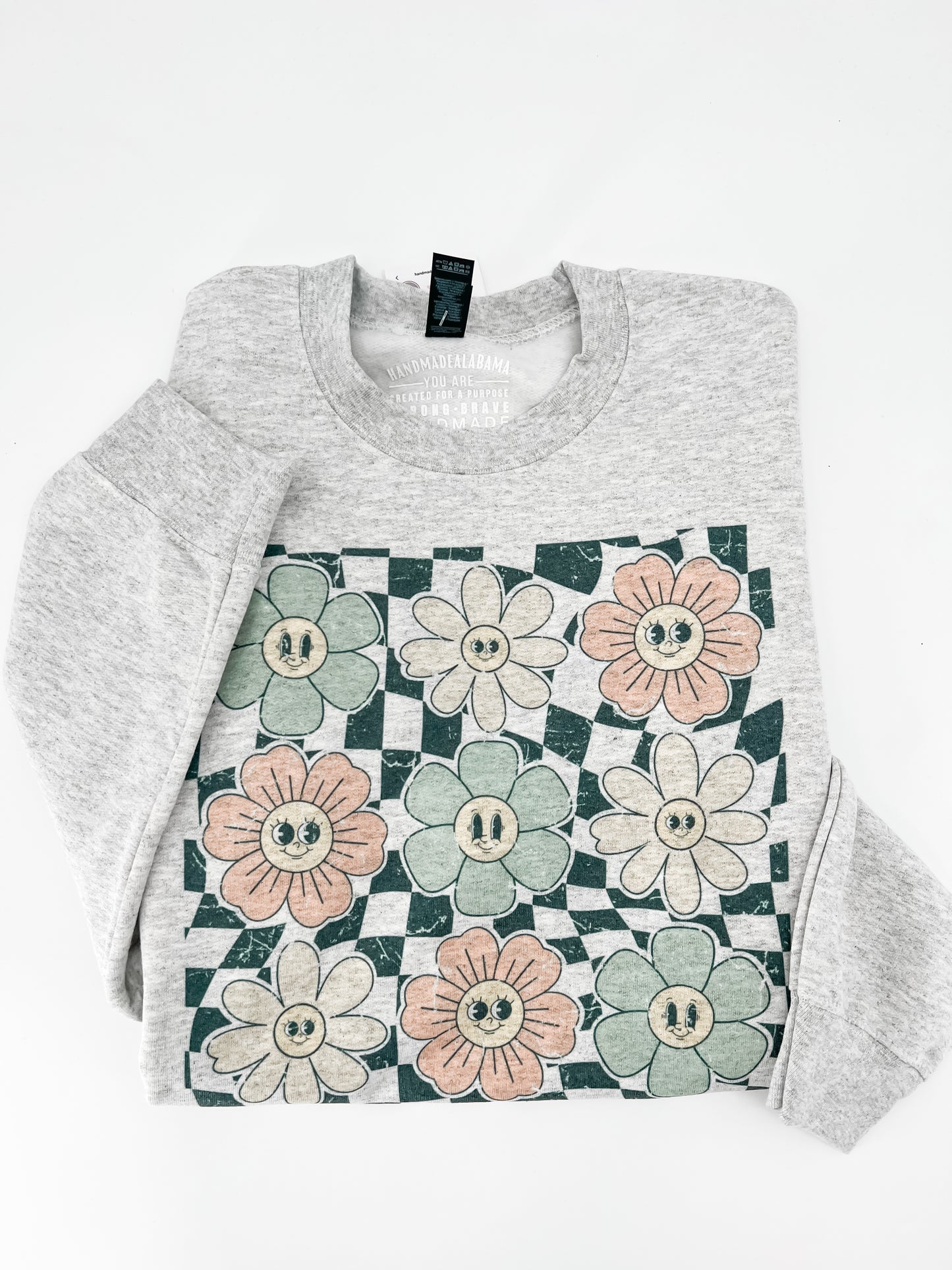 Checkered Daisies Sweatshirt