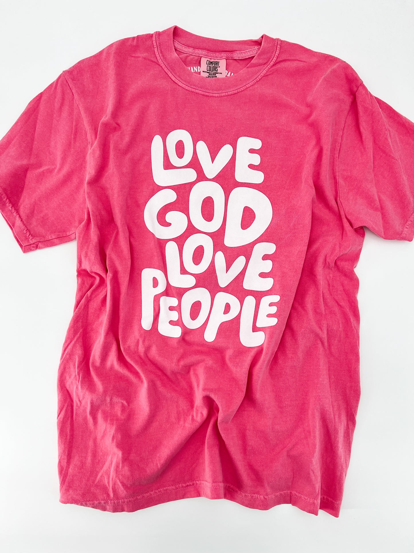 Love God Love People Bubble Letters Tee