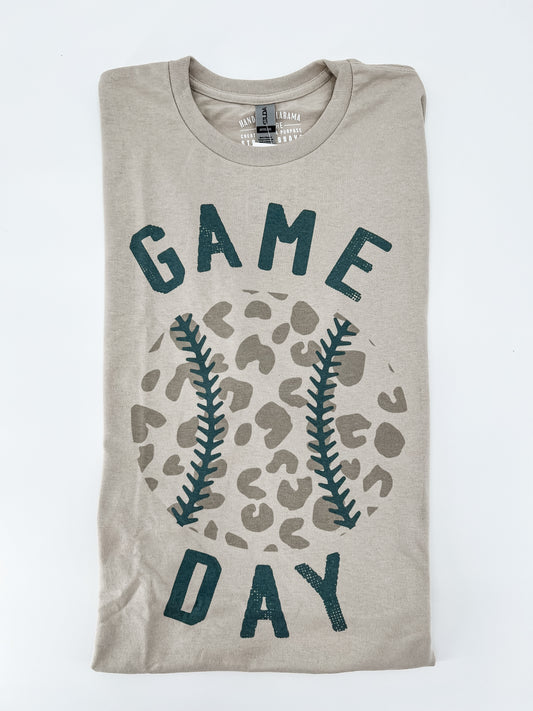 Game Day Leopard Baseball Tee