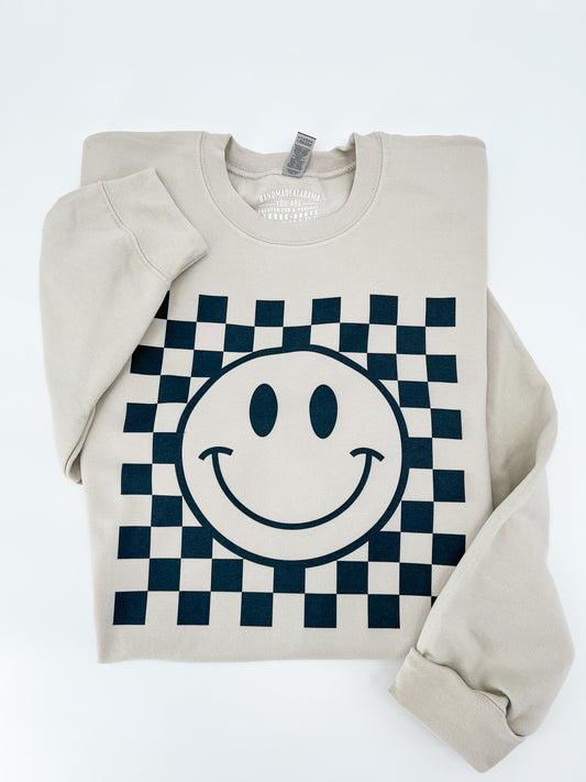 Checkered Smiley Sweatshirt