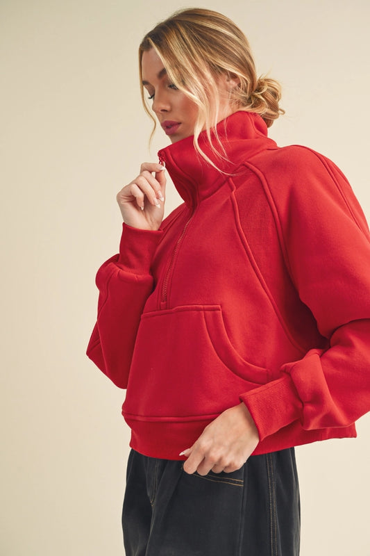 Dove Funnel Neck Half Zip