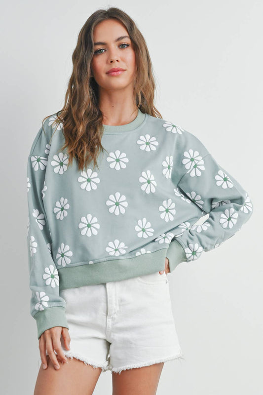 Daisy Round Neck Sweatshirt