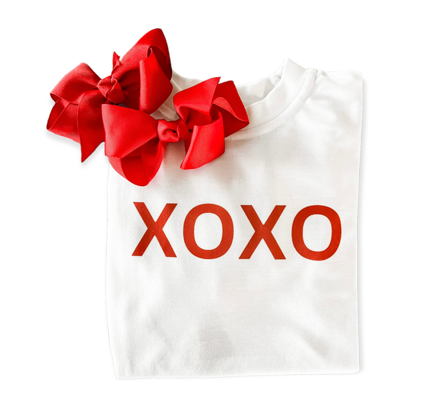 Kids - Red XOXO printed shirt